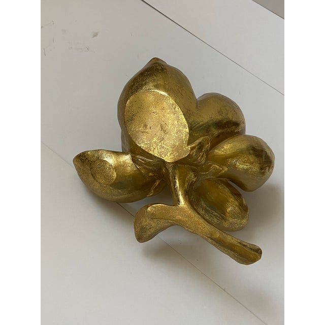 Decorative Gold Tone Magnolia Flower For Sale - Image 10 of 10