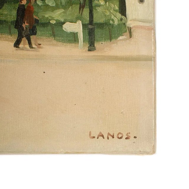 Early 20th Century "Promenade" Impressionist Park Scene Painting by Francois Lanos For Sale - Image 4 of 11