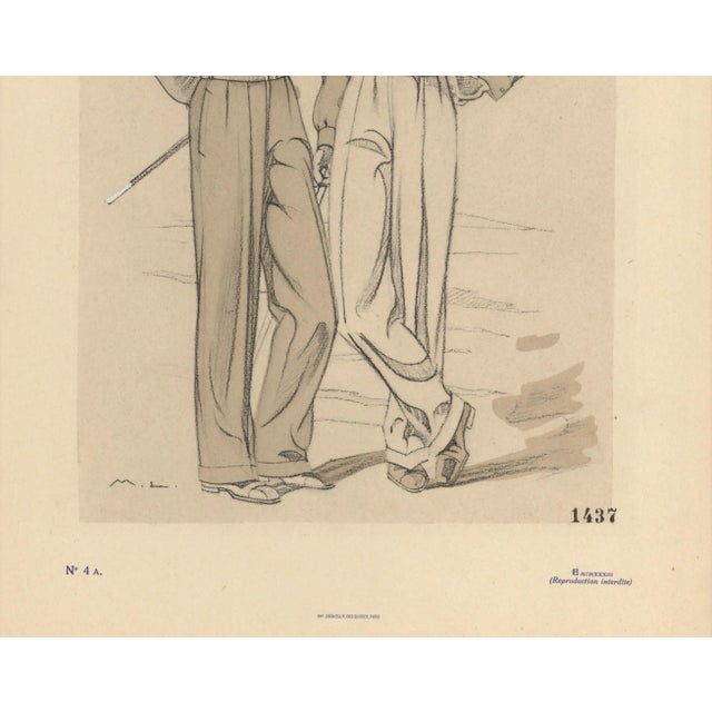 Art Deco 1933 Men's Fashion for Golf Lithograph For Sale - Image 3 of 3