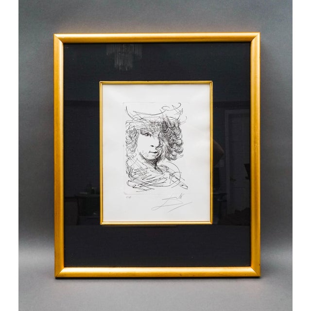 Salvador Dali Signed Rembrandt Van Rijn Etching From Immortals Of Art Collection Artist Edition EA. Measures approximately...