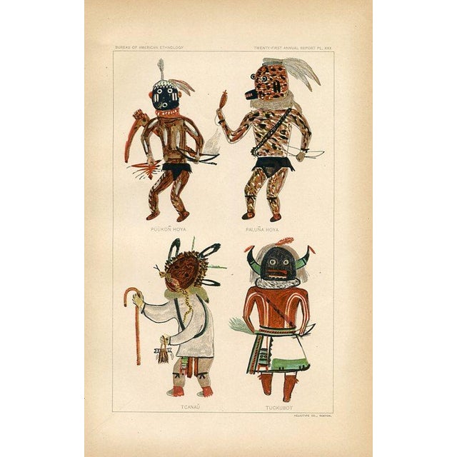 Original Native American Kachina print. Kachinas represented spirits or personifications of the real world and were an...