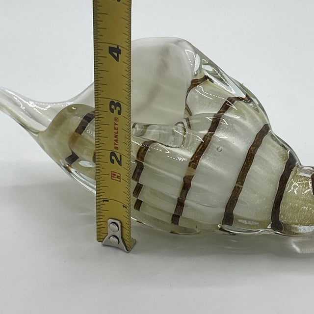 Vintage Murano Style Art Glass Conch Seashell 9.5" Hand Blown Nautical Decor Figurine For Sale - Image 10 of 10