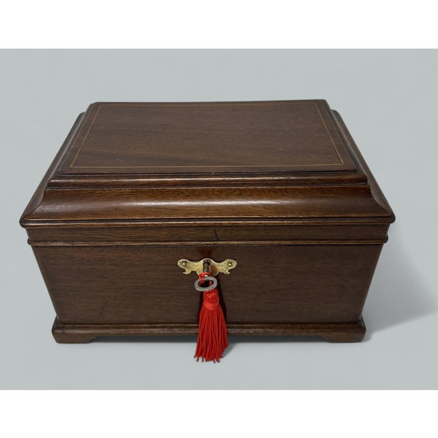 Traditional Antique Georgian English Lady's Gentleman's Mahogany Jewelry Casket Box Regency For Sale - Image 3 of 10