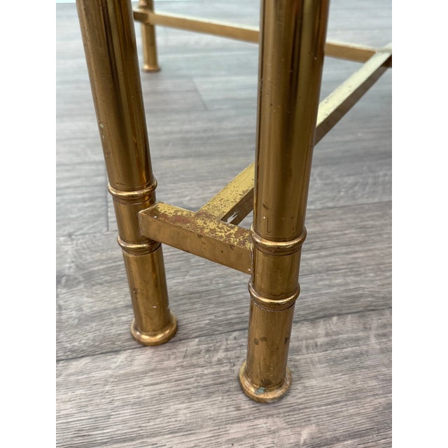 Vintage Hollywood Regency Style Brass and Smoked Glass Coffee Table, 1970s For Sale - Image 13 of 17