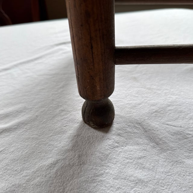 Antique Ladderback Chair With Low / Woven Seat For Sale - Image 11 of 12