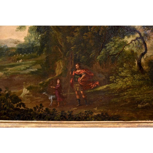 Gaspard Dughet / Gaspard Poussin, Landscape with Archangel Raphael & Tobias, 1660, Oil on Canvas For Sale - Image 7 of 16