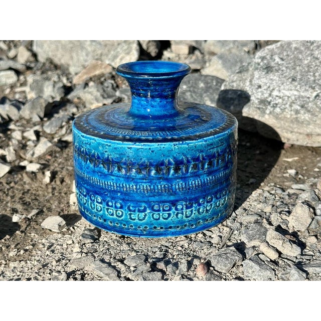 Bitossi Rimini Blu Ceramic Vase from Bitossi, Italy, 1960s For Sale - Image 4 of 16