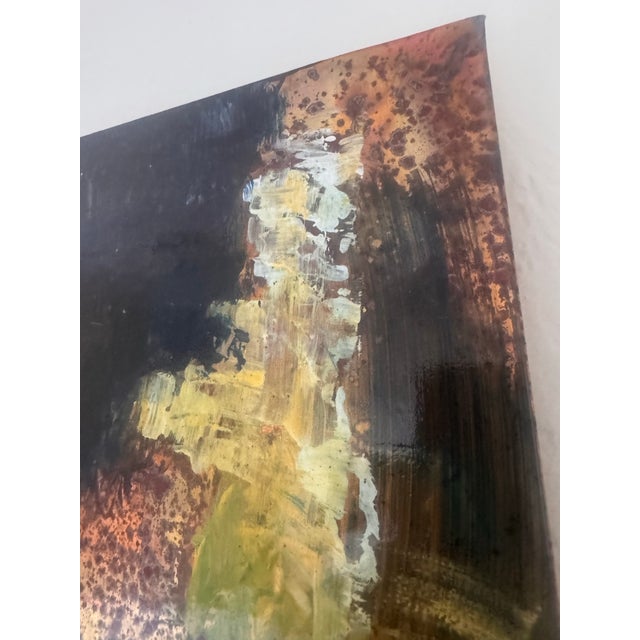 2000 - 2009 Ken Rausch Abstract Paintings on Copper, Signed Pair For Sale - Image 5 of 7