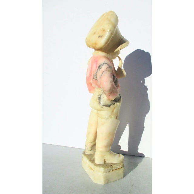 Art Deco 1920s Art Deco Alabaster Boy Sculpture For Sale - Image 3 of 13