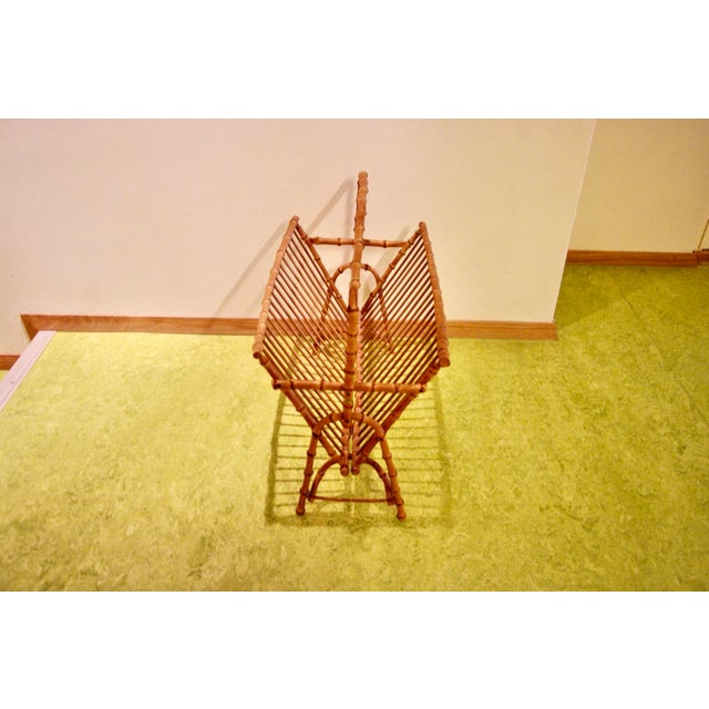 Wood Japanese Bamboo Magazine Rack, 1950s For Sale - Image 7 of 7