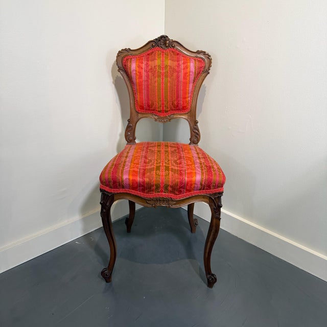 1950s French Louis XV Style Walnut Side Chairs - Pair For Sale - Image 9 of 12
