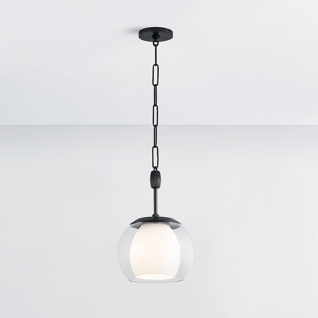 Contemporary Hudson Valley Lighting Clementon 11 in. 1 Light Pendant in Distressed Bronze Finish For Sale - Image 3 of 6