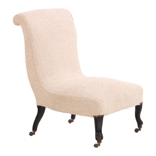 English Upholstered Slipper Chair, C. 1900 For Sale