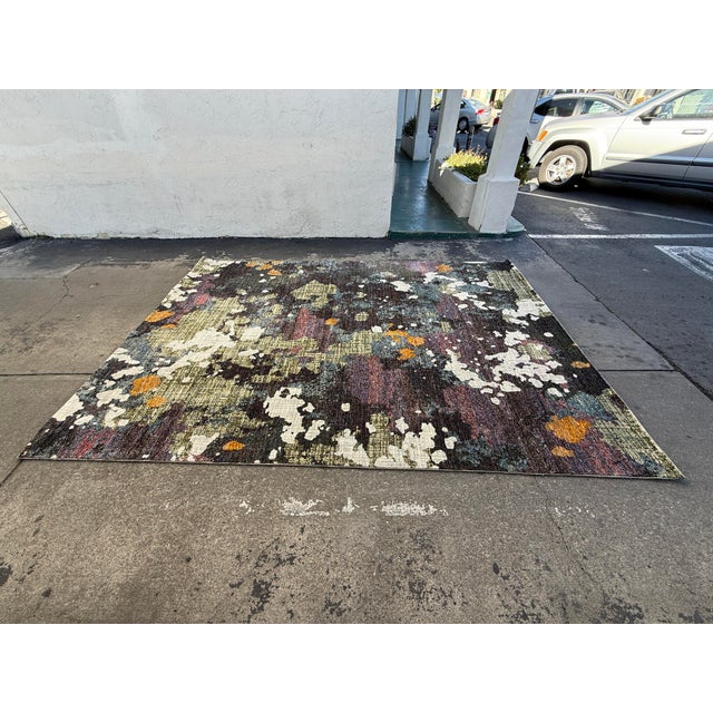 8ft 6in × 11ft 7in Oriental Weavers Evolution Area Rug, Navy/Green For Sale - Image 4 of 12