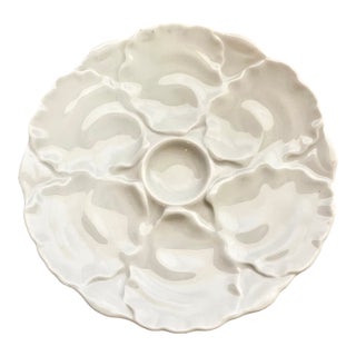Late 20th Century German Hutschenreuther White Porcelain Oyster Plate For Sale
