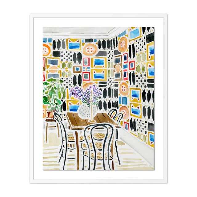 Kate Lewis Ready for Conversation by Kate Lewis in White Frame, Medium Art Print For Sale - Image 4 of 4