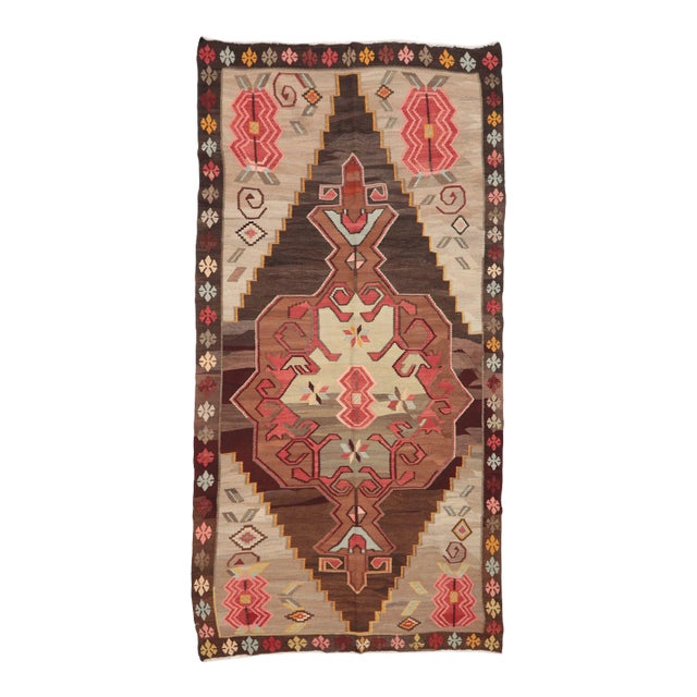 Vintage Turkish Kars Kilim Rug For Sale