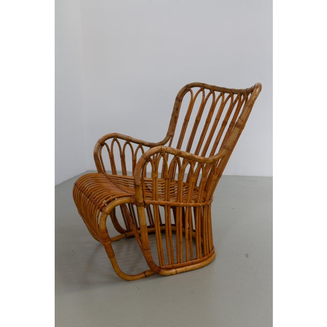 Danish Rattan Lounge Chair by Tove Kindt-Larsen for R. Wengler, 1940s For Sale - Image 13 of 18