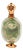 Glass Perfume Bottle with Embossed Gold Base and Lid For Sale