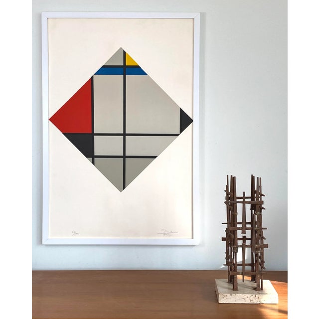 César Domela- Composition Plastique 5M (1926/1970, Framed Serigraph). Hand signed, dated, and numbered (#68/175) in pencil...