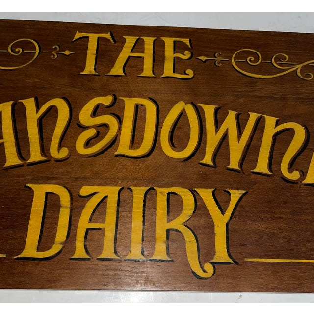 2000 - 2009 2000s The Lansdowne Dairy English Painted Sign on Wood For Sale - Image 5 of 9