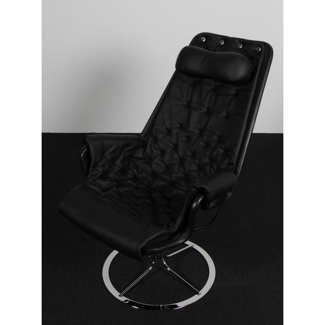 Jetson Lounge Chair in Black Leather by Bruno Mathsson for Dux, 2000s For Sale - Image 3 of 10