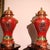 Pair of Chinese Cloisonné Vases | Red Ground Dragon & Phoenix Motif With Stands For Sale - Image 4 of 9