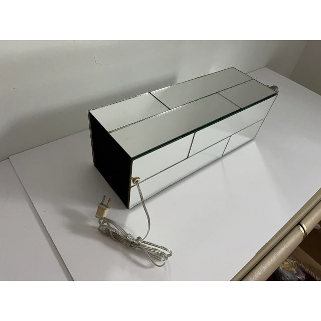 1970s Mirrored Lamp & Shade For Sale - Image 10 of 10