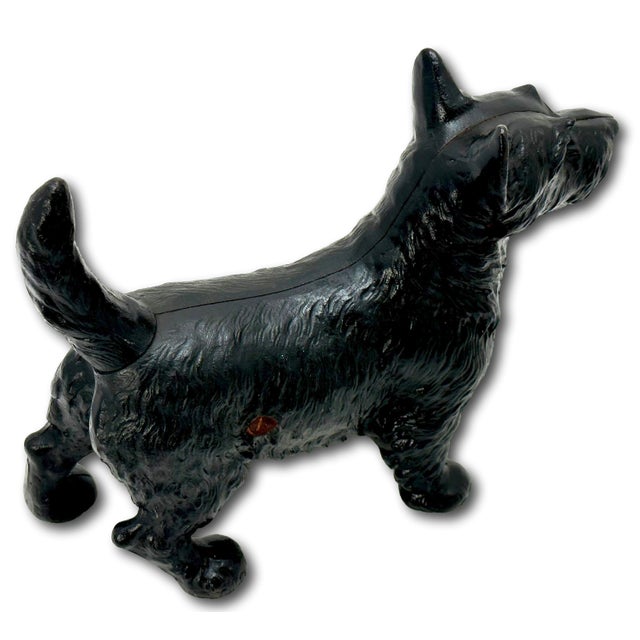 Metal Very Nice Vintage Hubley Manufacturing Co. Cast Iron Standing Scottish Terrier - Scottie Dog Doorstop - Circa 1930s For Sale - Image 7 of 12
