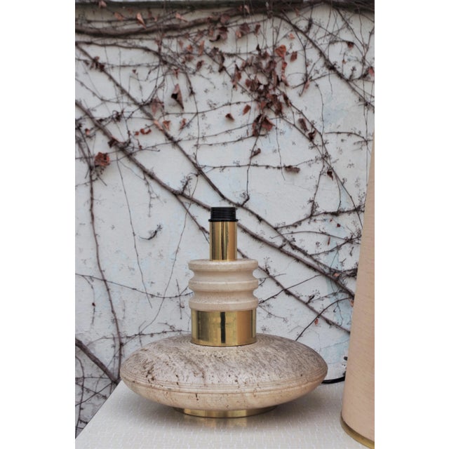 Marble, Brass and Plastic Table Lamp, 1960s For Sale - Image 3 of 10