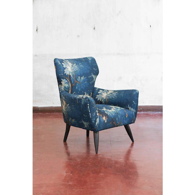 Mid-Century Sofa and Bergère Armchairs Set with Dedar Fabric Upholstery, 1950s, Set of 3 For Sale - Image 4 of 11