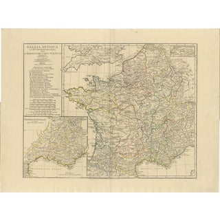 Antique Map of Ancient Gaul Roman France and Low Countries, 1818 For Sale