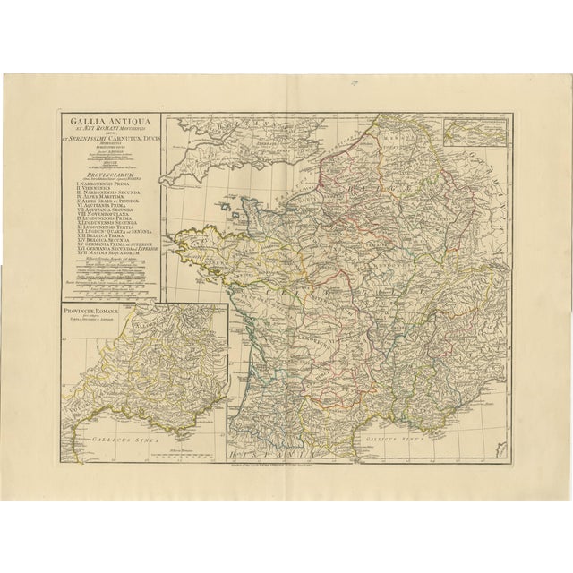 Antique Map of Ancient Gaul Roman France and Low Countries, 1818 For Sale