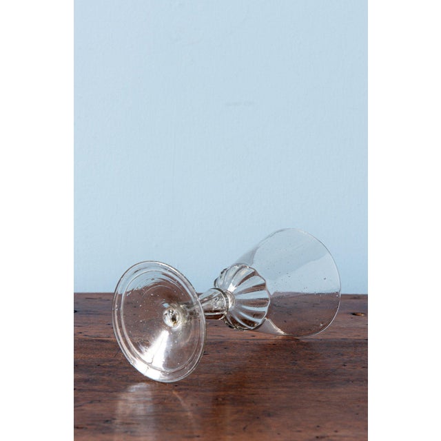 Antique French Fluted Wine Glass, 1700s For Sale - Image 6 of 8