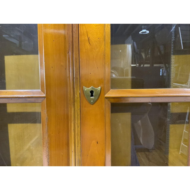 Mid 20th Century Vintage Georgian Style Cherry Wood China Cabinet For Sale - Image 5 of 12