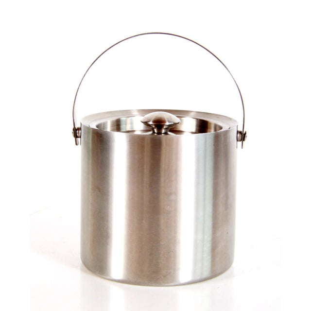 Fabulous vintage mid century danish modern insulated double walled stainless steel ice bucket! Has a great style and is...
