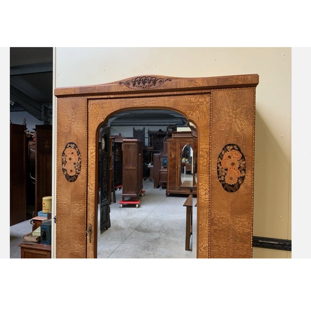 Antique Wardrobe with Mirror, 1910 For Sale - Image 10 of 12