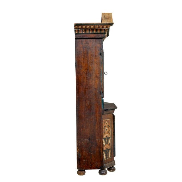 Rustic Swedish Hand-Painted Cupboard, 1804 For Sale - Image 3 of 10