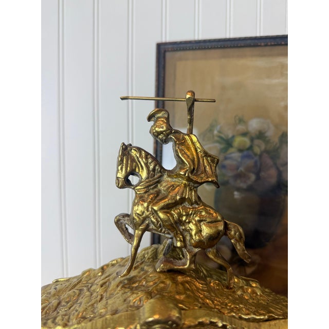 Late 20th Century Vintage Rococo Revival Style Brass Mantel Clock, Mid–Late 20th Century For Sale - Image 5 of 14