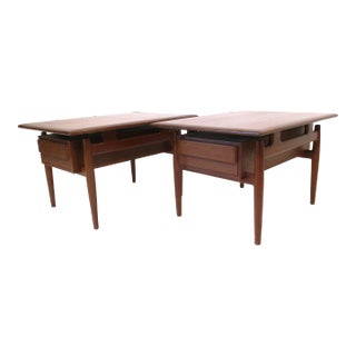Povl Dinesen Mid Century Teak Side Tables Nightstands Denmark For Sale