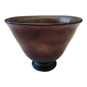 Vintage Tiffany Style Iridescent Magenta Bowl Signed
