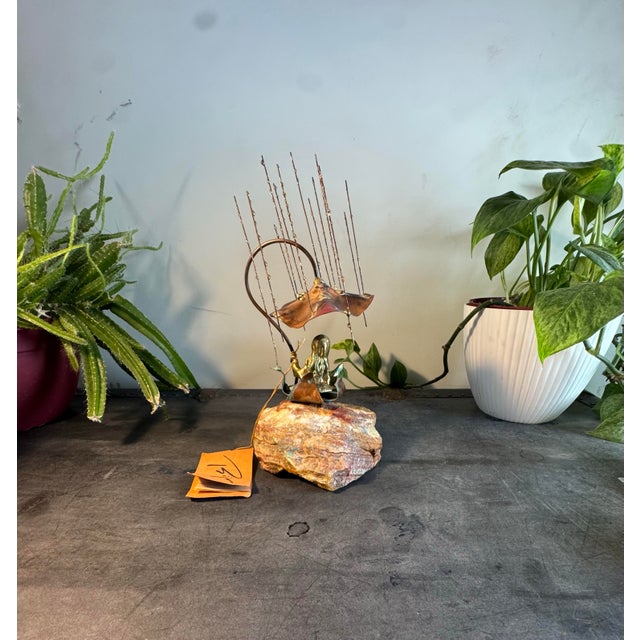 Metal Vintage MCM Bijan Mixed Metal Brutalist Tabletop Sculpture - "Thumbelina's Hideaway" S-235 With Original Coa 1970s For Sale - Image 7 of 12
