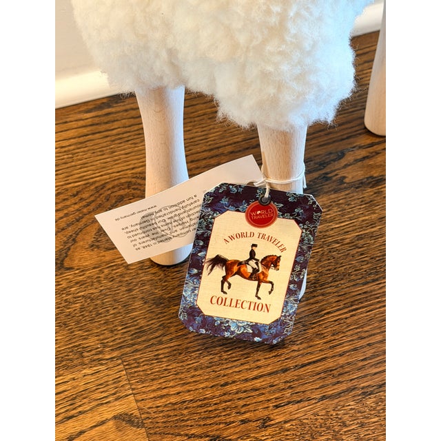 Ivory Meier Germany Lalanne-Style Sheep Sculpture in Wood and Wool For Sale - Image 8 of 9