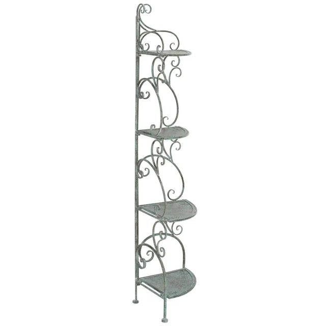 Turuca 4 Tier Corner Shelf - Antique Dark Green For Sale - Image 9 of 11