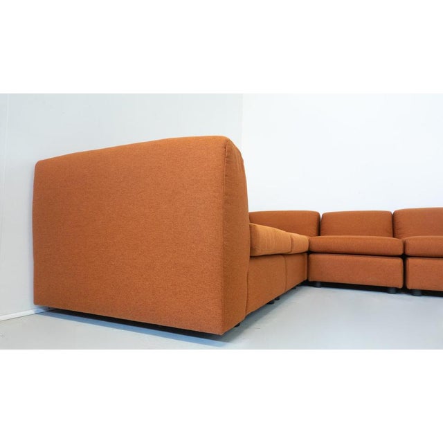 Mid-Century Modern Orange Modular Sofa, Italy, 1960s, Set of 6 For Sale - Image 9 of 10