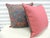 2000 - 2009 Red & Blue Modern Square Decorative Pillows From Portugal - A Pair For Sale - Image 5 of 5