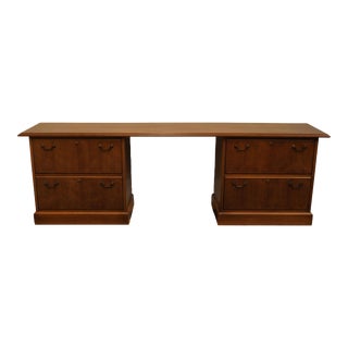 Stow & Davis Solid Walnut Contemporary Traditional 93" File Cabinet Desk / Credenza For Sale