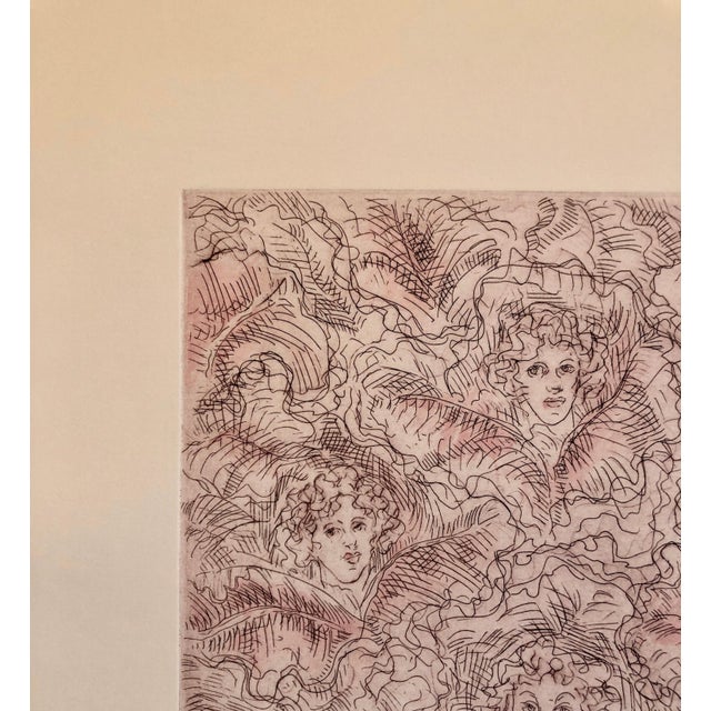 Ann Chernow, Hand Colored Etching Vintage Hollywood Legends Etching with Watercolor Painting, 1994 For Sale - Image 4 of 6