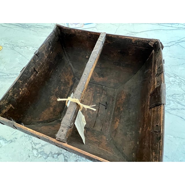 Primative Antique Chinese Elmwood Rice Basket. From Shanxi province in approximately 1910. Rice measures were made in...