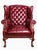 Burgundy Chesterfield Wingback Leather Chair & Matching Ottoman by Hancock and Moore For Sale - Image 8 of 12
